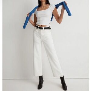 Madewell Women's Straight Leg White Jean - the perfect vintage cropped